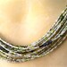 RESERVED for Krista Iolite Blue White & Green Necklace w/ sparkling CZ multistrand green blue Handmade Necklace Artisan 18 in,