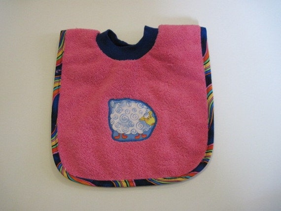 Pullover Terry Cloth Bib for a Baby or Toddler / Sheep