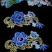 Royal Blue Venise Hand Dyed Lace Applique Motif Pair