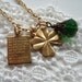 Lucky Charms Necklace, Four Leaf Clover Vintage Bead,gift for sister,