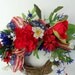 Floral Wreath, Americana Wreath, Patriotic Wreath, red, white and blue silk flowers