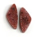 Dyed Agate Matching Pair Druzy Beautiful Brazilian Rusty Red