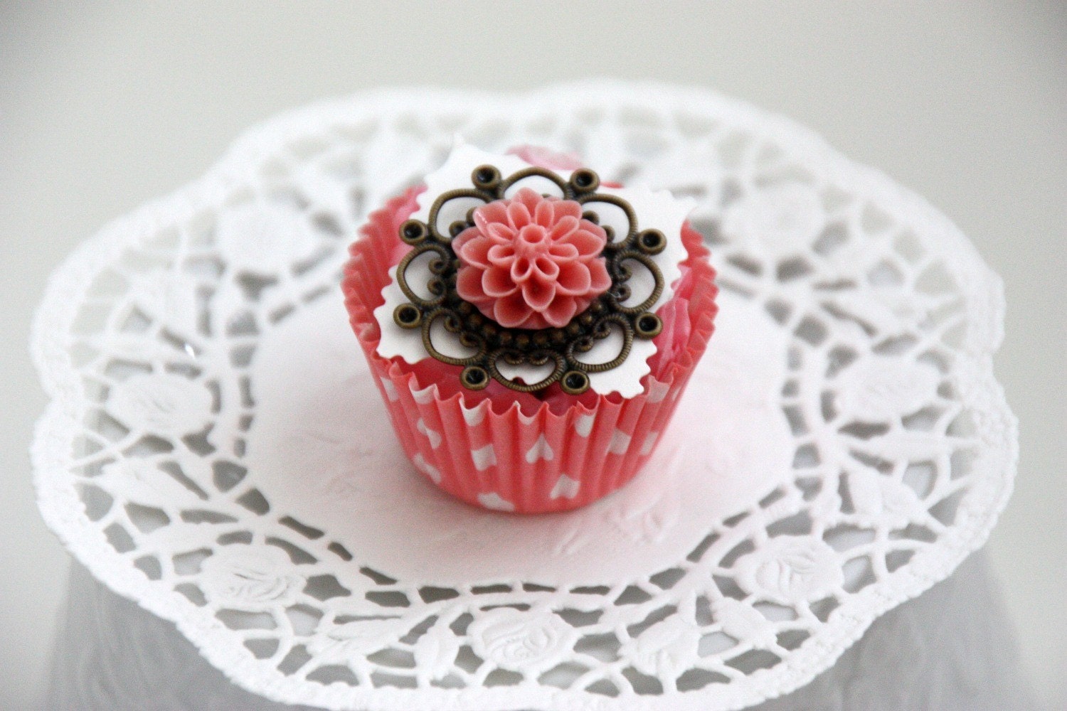 Ready to Give Pink Cupcake Ring