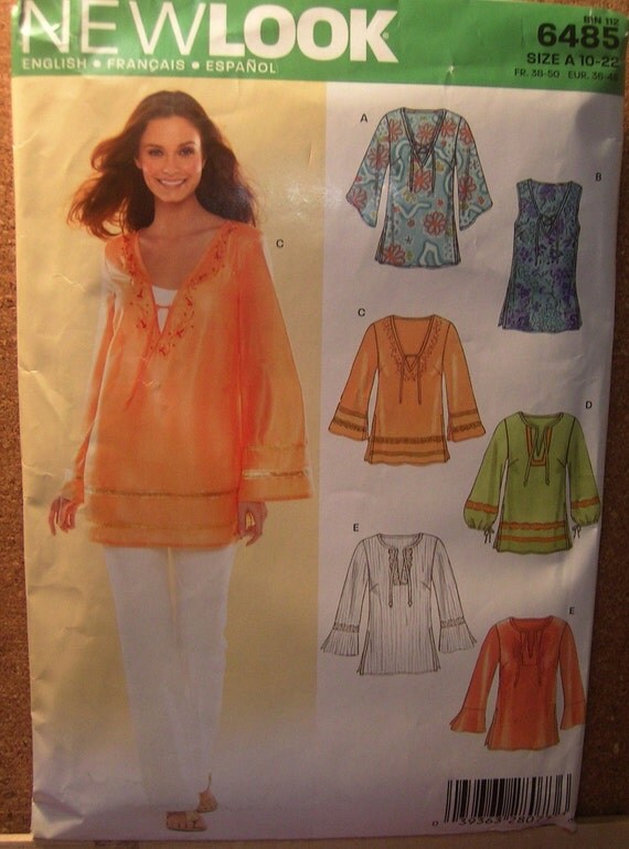 Tunic Top Pattern Uncut New Look Simplicity 6485
