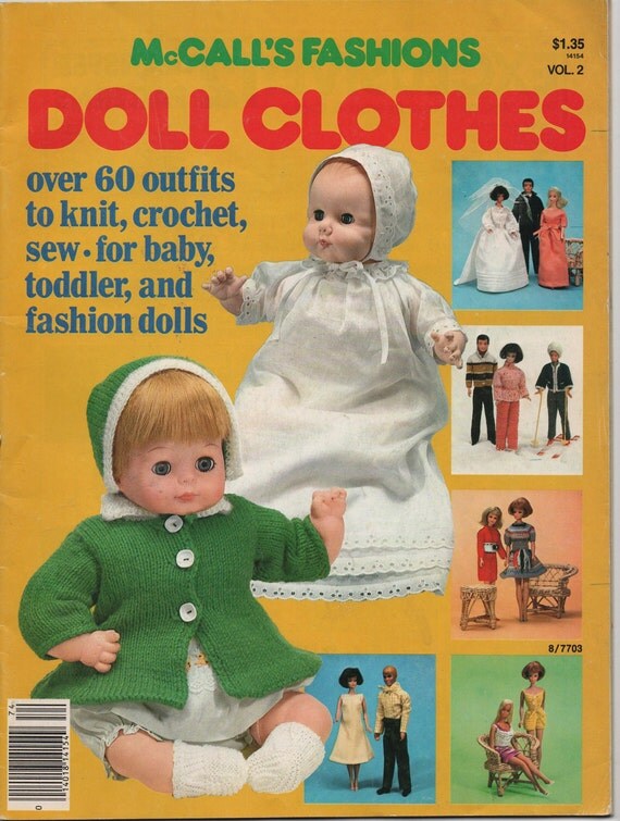 McCalls Fashion Doll Clothes Magazine 1970s Pattern Book Knit
