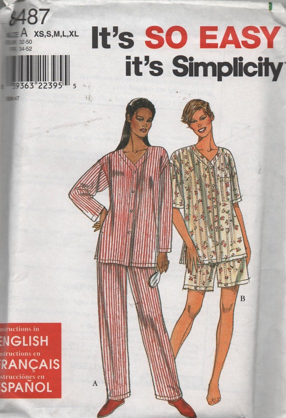 Simplicity Ladies Pajama Pattern sewing pattern by creekyattic