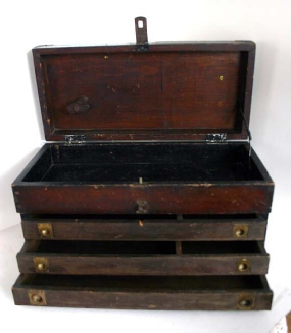 Vintage Tool Box with Drawers / Tool Chest / Industrial Decor