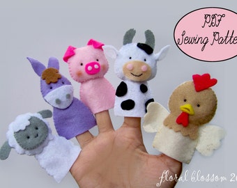 Digital Pattern: Farm Friends Felt Finger Puppets