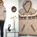 60s/70s NAVAJO INDIAN HOODIE aztec hooded bohemian zip sweater Medium