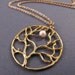 Gold Tree Necklace, Pendant with Freshwater Pearl, Full Moon Necklace, Nature Jewelry, Pendant Necklace, Statement Necklace, Branch Necklac