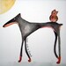 Walk with a Friend, whimsical dog, doberman and owl out for a a stroll, simple, watercolor