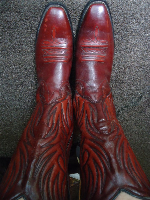 Vintage USA made Ox Blood Red Cowboy/Cowgirl Boots