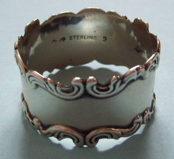 Antique Sterling Silver Napkin Ring Monogrammed
