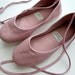 Handmade Vegan Ballet Flats in Pink Satin and Hemp - 902E
