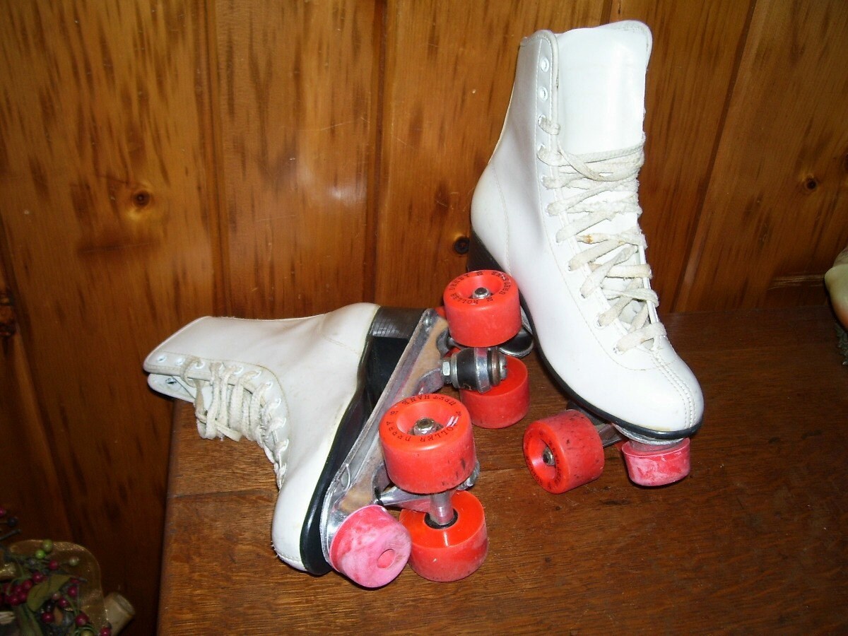 SALE 1980's Roller Derby Skates Orange Urethane by thefunnybunny