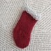 Santa Mini Hand Knit Christmas Stocking, long length, by PrairieThreads