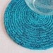 Dark Teal Round Coiled Mat by PrairieThreads