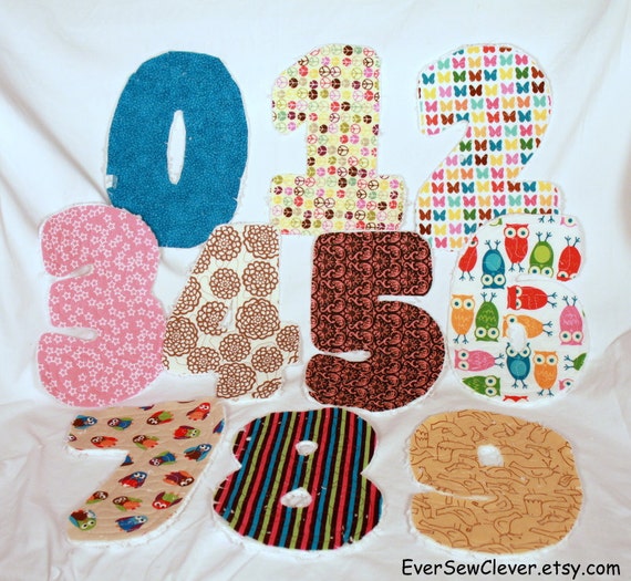 Rag Quilt Numbers Set 0-9 Toddler Baby by EverSewClever on Etsy