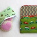 Reusable Snack Sandwich Bag ZIPPER TOP ---- Ripstop Nylon BPA Free - Set Of 3 Cars and Zig Zags