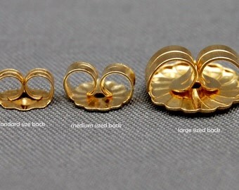 Large backs upgrade - solid 14kt gold, Courtesy listing, large tension backs upgrade, tension backs, gold, for stud earrings, jewelry