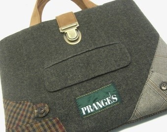 Recycled Suit Coat, Laptop Sleeve, 13" macbook Tote, Eco Friendly
