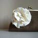 Clutch Rosette Purse Bag Pure Linen by Lolis Creations