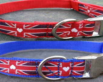 Union Jack Dog Collar - medium (3/4") width