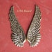 4 Wings FREE Drilled holes Plus Jumprings upon Request, Lrg. 52mm 2inch Hollow backs Stampings,Ox Gold brass finish Left and Right side Pair
