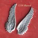 8 Wings FREE Drilled Holes upon request Metal 52mm Stampings Pendants charms Antique Silver Finish, 2 Inches long,