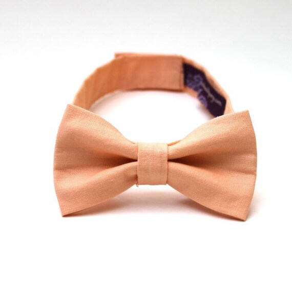 Items similar to Boy's Bow Tie - Solid Peach - any size boys bowtie ...
