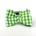 Men's Bow Tie - Lime Green Gingham - Apple Green and White Plaid Check - In Stock