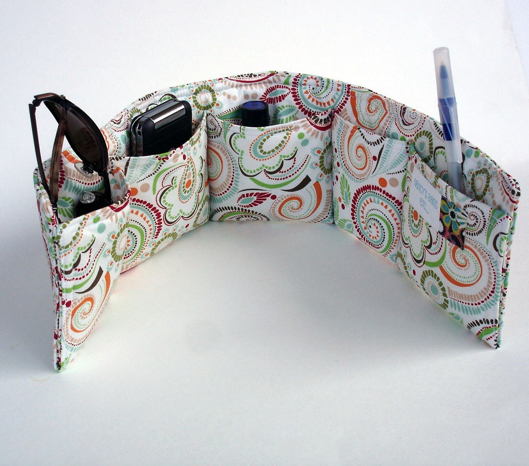 Purse bag organizer bag insert paisley print by NancyEllenStudios