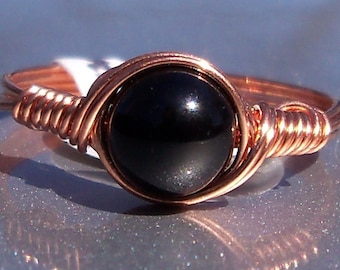 womens obsidian ring