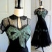 40s 50s Cocktail Dress, Vintage Emma Domb Black Cocktail Dress XS SM