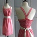 1960s Sundress, 60s Red Sundress with Halter Back MED LG