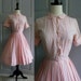 1950s Dress, 1950s Pink Shirt Waist Dress with Full Skirt XS