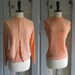 1960s Sweater Set, 60s Cardigan and Sweater Shell in Pale Sherbet Orange MED LG