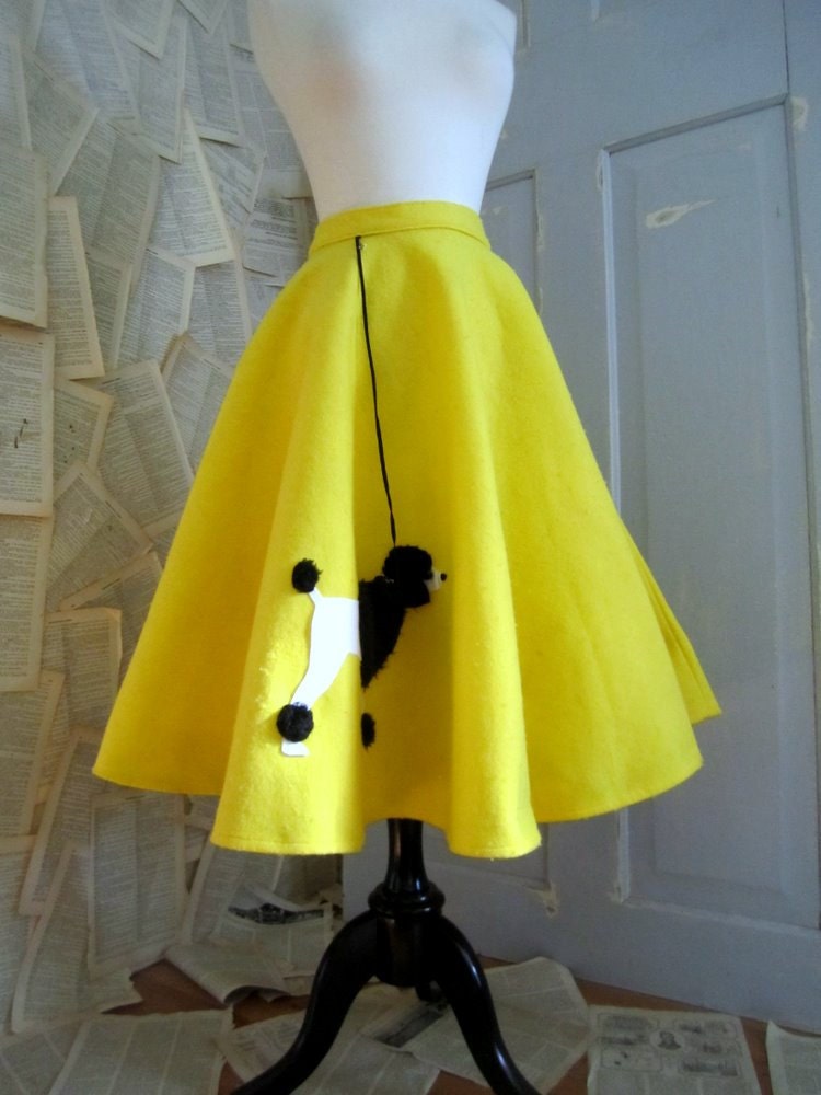 Vintage Poodle Skirt Yellow Poodle Skirt SM