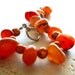 RESERVED Carnelian Cluster Bracelet Bronze Freshwater Pearl Toggle Clasp Orange Autumn Harvest