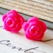 Hot Pink Earrings, Flowers, 14mm Rainbow Collection Bright Jewelry, LAST ONE
