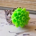 Lime Green Ring Dahlia Antiqued Copper Filigree Flower