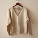 Ivory Wool Cardigan with Pockets