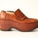 Tan Leather Disco Platforms
