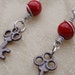 Key in the RED - Mini Skeleton Key steampunk earrings