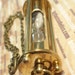 Hour Glass Necklace Vintage looking Brass Sand Timer on 18" Antiqued Brass Chain working model