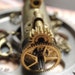 Steampunk Time Capsule Vial Necklace with Gears on 18" antiqued Brass necklace Post-Apocalyptic Steampunk style Secret chamber necklace