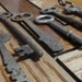 8 Old Vintage Skeleton Keys shabby chic patina great Steampunk gear K8
