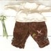 Embroidered Brown Corduroy Pants and Polka Dot Cream Top - 14 - 15 inch doll clothes