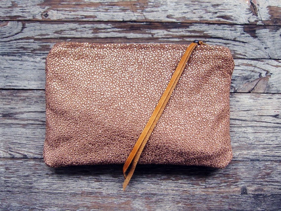 rose gold sparkle clutch bag