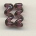 Tom's lampwork dark amethyst twist cylinder drops-spacers 15mm 0545DD